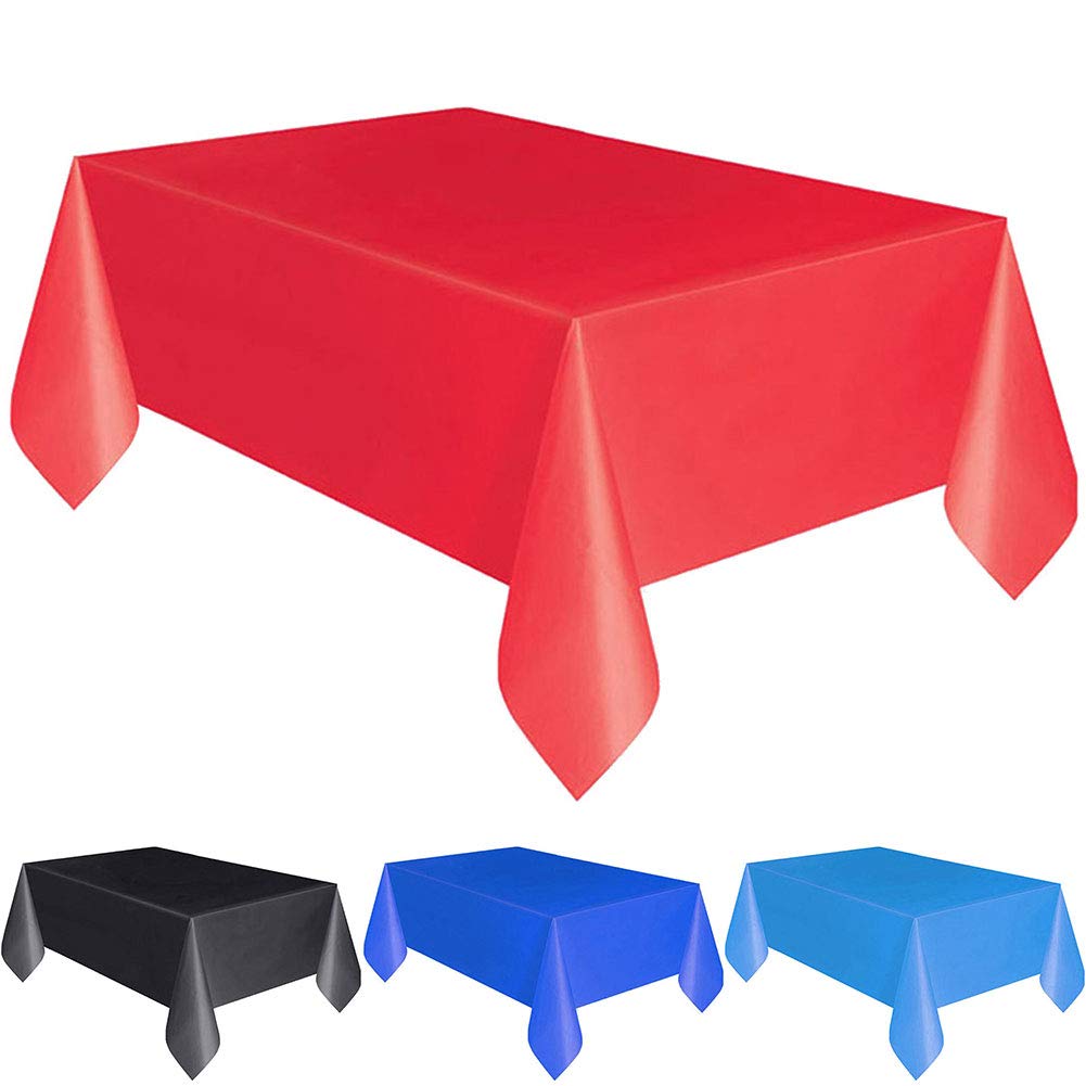strimusimak Solid Color Tablecloth Wedding Banquet Dinner Table Cover Oilproof Anti-dust Table Cloth for Party Dinner TableDecor Red