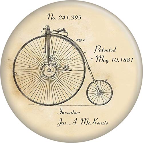 Penny-Farthing - Drawing on Cream - 2.25' Round Magnet