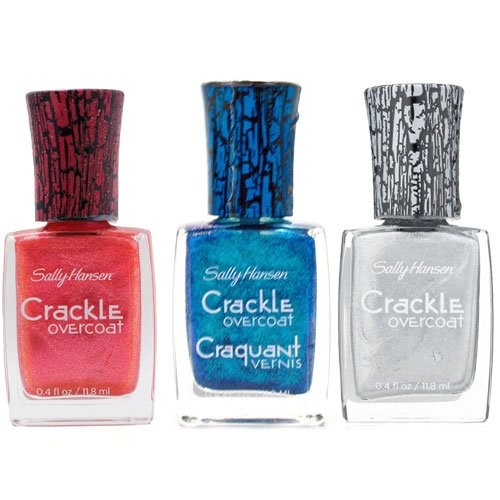 Sally Hansen Crackle Overcoat Coral Collide, Wave Break and Fractured Foil with Dimple Bracelet