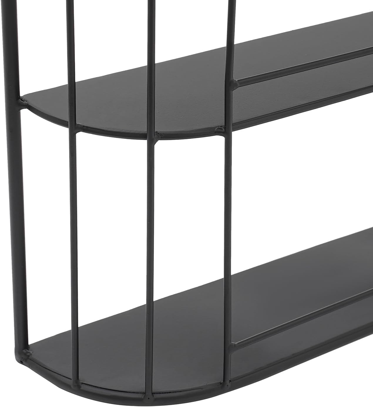 4-Tier Nail Polish Wall Racks 20 * 37 Inch Hold Up to 200 Bottles Birdcage Iron Nail Polish Shelf Organizer Wall Mounted 4 Rows (Black)