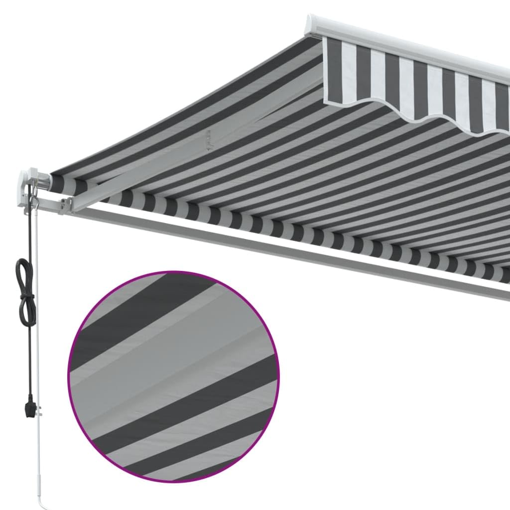 Festnight Store Banne Motorisé 3x2,5 Store banne Electrique avec Télécommande Auvent Rétractable à Bras Repliable pour Balcons Terrasse et Jardin-Anthracite et blanc-300 x 250 cm