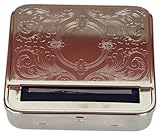 Máquina de enrollar cigarrillos automática de metal cromado con compartimento de almacenamiento de tabaco – Elegante y resistente, práctica para viajar y