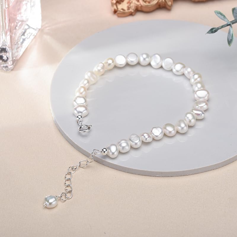 Natural Baroque Pearls Link Bracelets for Women Freshwater Cultured Pearls Strand Bracelets Handpicked Pearl Elegant Jewelry - Image 8