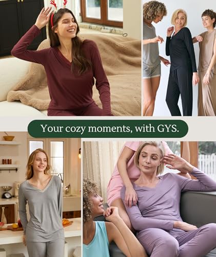 Image of GYS Women's Bamboo Viscose Long Sleeve Pajamas Set