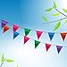 Produktbild Topeedy 80 m Multi-Color Pennant String Rattail Braided Nylon Bunting Banner Bunting for Indoor Outdoor Party Home Garden Decoration, 120 Flags