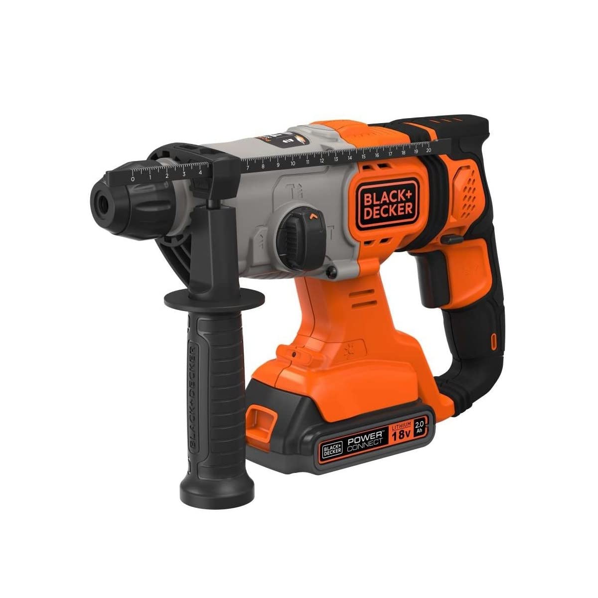 BLACK+DECKER Bohrhammer SDS+ 1,2 J, kabellos, 18 V, mit 1 Akku 2 Ah BCD900D1S-QW