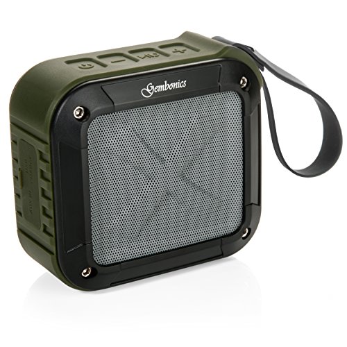 Gembonics Bluetooth Shower Speaker, Best Shockproof Waterproof Speakers with 10 Hour Rechargeable Battery Life, Portable Outdoor Speaker for Beach Travel Home Party Bike Pool (Green)