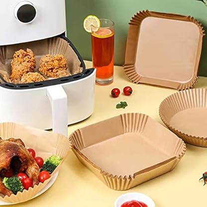 Air Fryer Paper Liner, Air Fryer Liners Einweg, liners backpapier, Backpapier für Heißluftfritteuse, Geeignet für Heißluftfritteusen, Bratpfannen, Backöfen, Mikrowellen – Bild 8