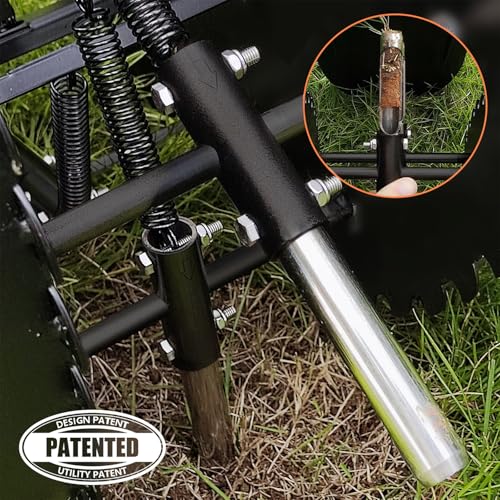 Image of Patented Rolling Lawn Aerator Manual Coring Tool Compacted Soil Loosening
