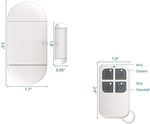 Miniatura 5 de HENDUN Alarma de puerta cuando se abre para seguridad del hogar con control remoto, sensores de alarma inalámbricos de 130 dB, timbre de puerta para