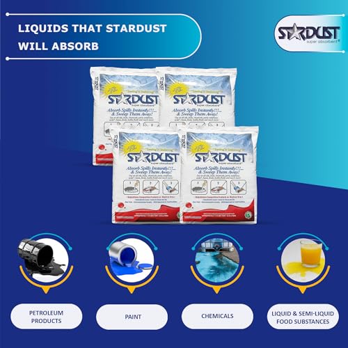 Image of STARDUST Super Absorbent 1.5 Cu.Ft. Bag - Stardust Powder, Floor Dry Absorbent, Absorbent Powder, Bags for Spill Cleanup, Oil Dry Absorbent, Spill Absorber Cleaning Solution - Pack of 4