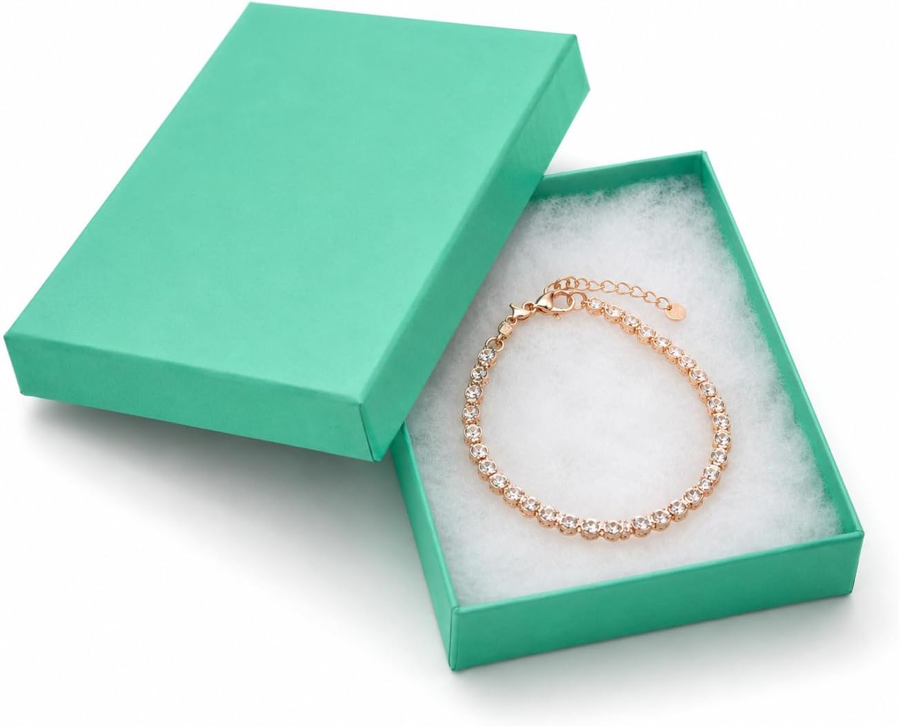 RJ Displays 6 Pack Cotton Filled Paper Jewelry Necklace Bracelets Watch gifts and Retail Boxes for Wedding, Anniversary, Engagement and other (Teal Green, 5.25" x 3.75" x 1) image 5