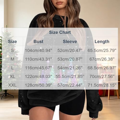 Christmas Sweatshirts for Women Fuzzy Fleece Plaid Printed Holiday Pullover - image 3