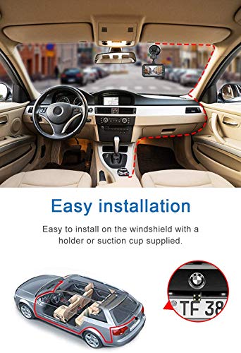 Image of FNX Dual Dash Cam Full HD 1080P with 170 Wide Angle,Parking Mode, G-Sensor, Night Vision, Front and Rear Dashboard Camera,