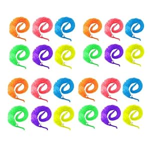 JZK 24x Magic Twisty Wiggly Worm Fuzzy Worm voor Kinderen Verjaardagsfeestje Gunsten, Feestzakvullers, Feestartikelen