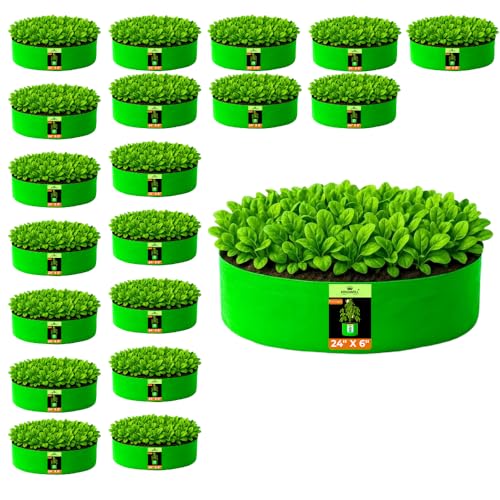 Image of Kingwell grow bags 24x6 inch pack of 20 Grow Bag For Terrace Garden Leafy Vegetable Plant Grow Bags Fruits Growing Containers For terrace Gardening