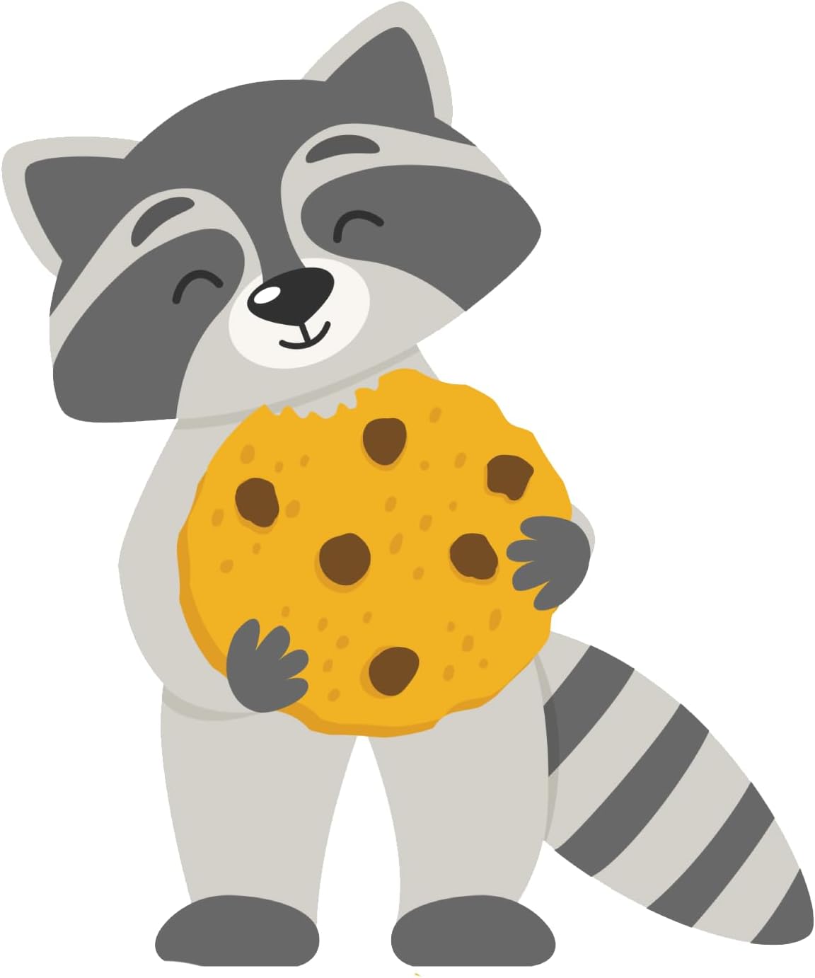 Fun Raccoon Eating Cookie Sticker Funny Animal Stickers (3 inch)