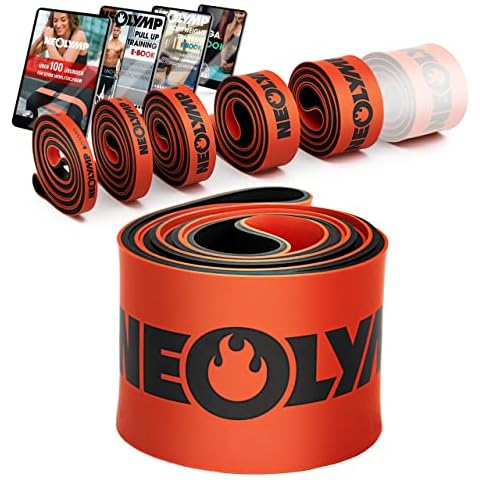 NEOLYMP Exercise Bands + E-Book with over 100 exercises (Level 6) - resistance bands set resistance bands booty bands pilates band fitness band physio bands Cover
