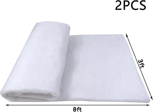 Miniatura 9 de Paquete de 3 mantas de nieve de Navidad de 3 x 8 pies, manta de nieve de algodón artificial, rollos de algodón grueso blanco para invierno, sábana