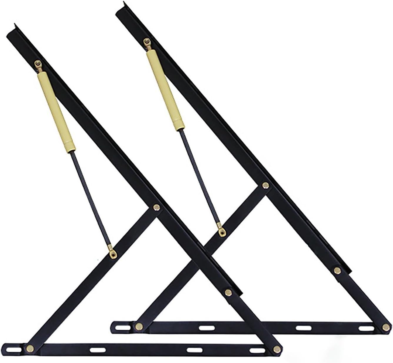 Agruopnc Black Storage Bed Lift Mechanism Kit 60/80/90/100/110/120/150Cm Up Frame Hinge Set Hydraulic Heavy Duty Gas Spring Furniture Accessories(,150Cm/59In)