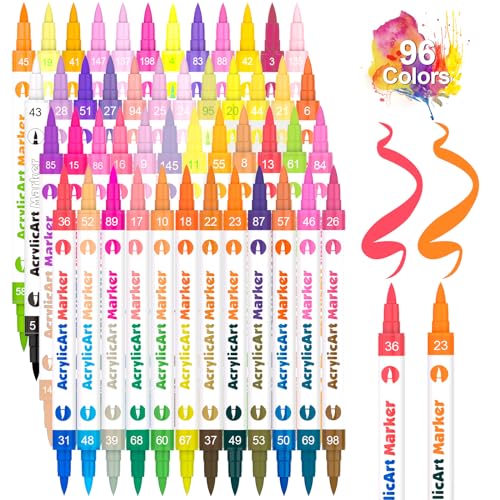 ATDOALL 48Pcs Acrylic Paint Pens Markers, 96 Colors...