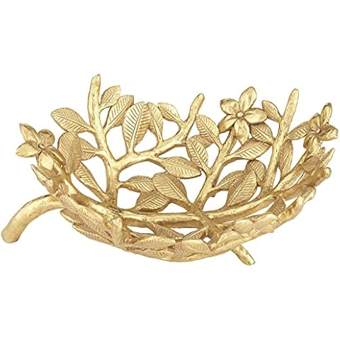 Kensington Hill Miranda Matte Gold Openwork Floral Decorative Bowl Cover