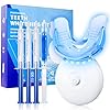 Professional Teeth Whitening Kit with LED Light & Sensitivity Relief Gel - Removes Coffee, Wine, Smoking Stains - Safe, Fast Results