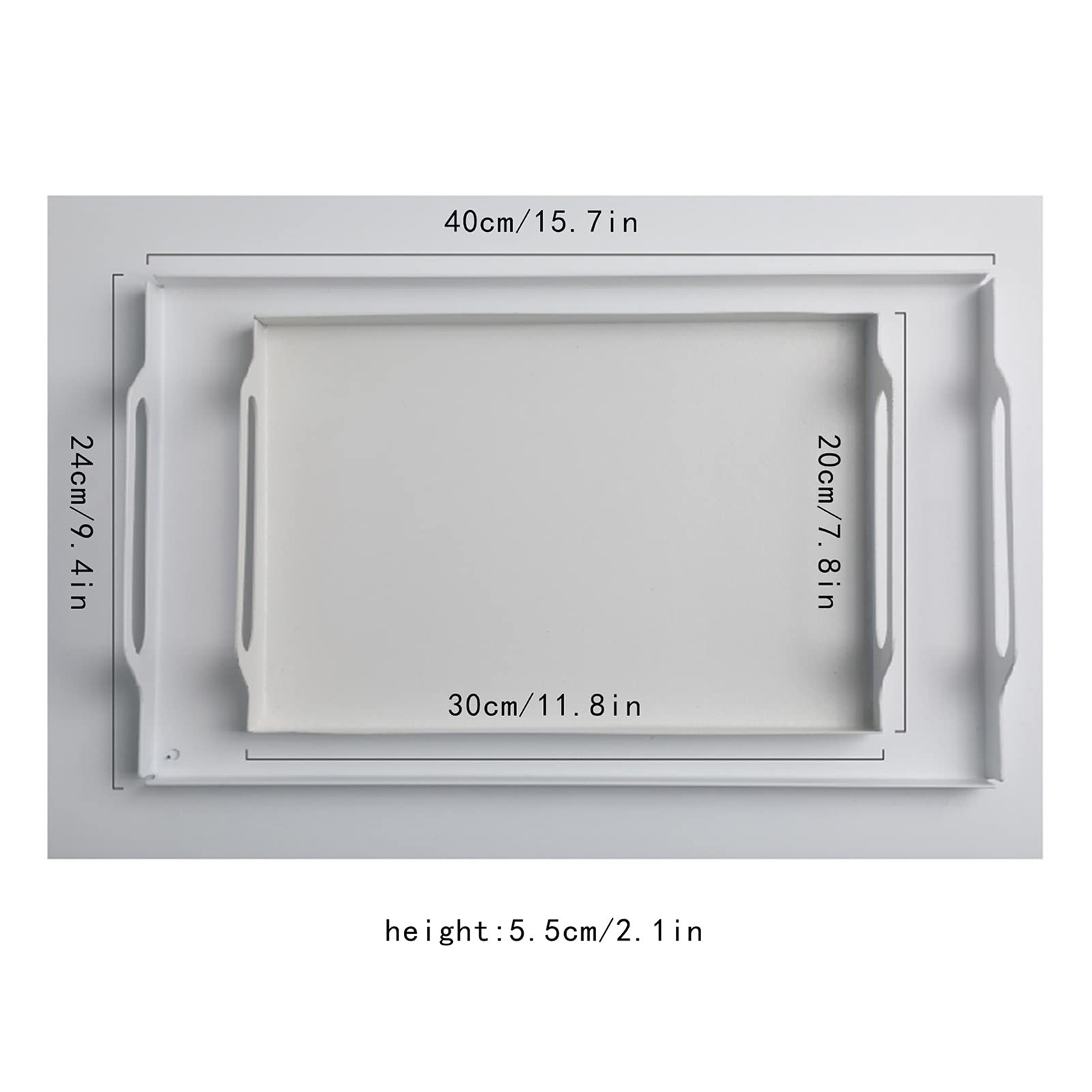 Bandeja Bandeja de servir con mango Butler Bandeja de desayuno 2 PCS Plato de fiesta Decorativo Bandeja de té grande para bandejas de cena de sofá para cocina sala de estar Bandeja Antideslizante