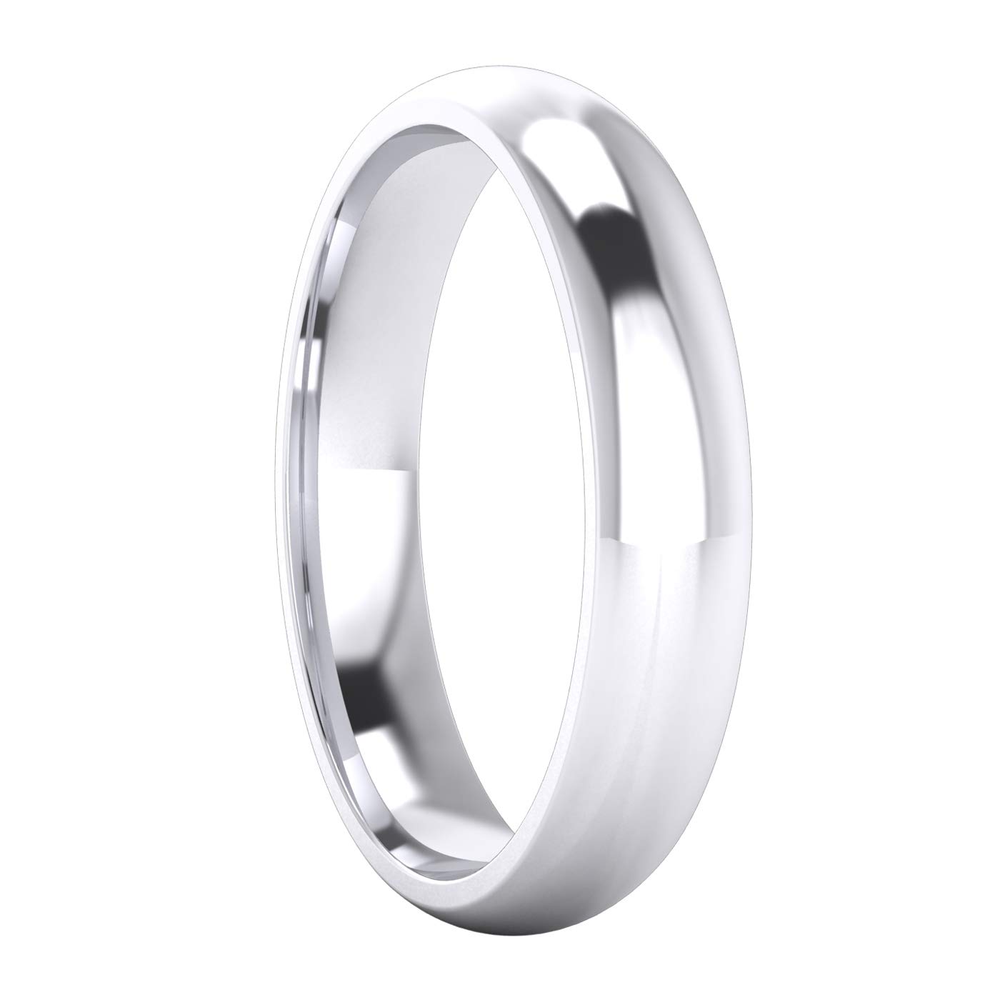 Bague de Mariage en Argent Sterling 4 mm Lourd Finition polie Unisexe