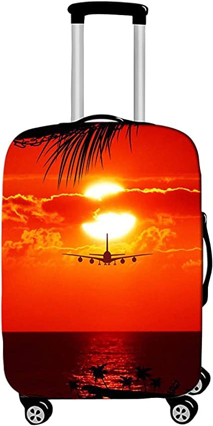 Trolley Case Protective Cover, DOTBUY 3D Print Airplane Premium Travel Suitcase Protector Elastic Anti-Scratch Dustproof Luggage Sleeve Cover Elasticized Washable, H, XL (30-32 inches), Modern