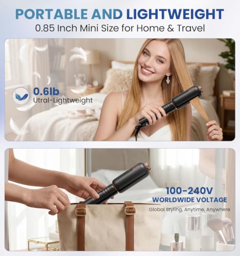 FMZ Flat Iron Hair Straightener Titanium Ceramic Straighteners for Women Rotating 4 in 1 - image 8