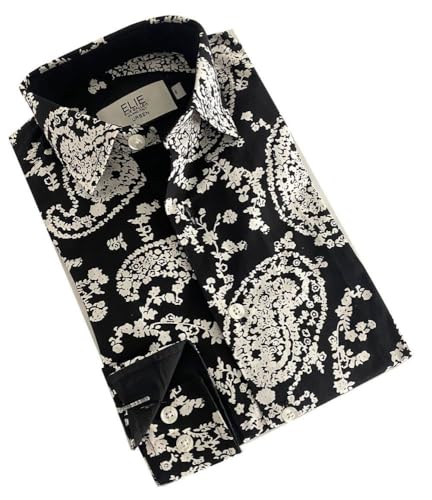 Image of Elieballeh Boy's Navy Paisley Shirt: Timeless Style | Breathable material