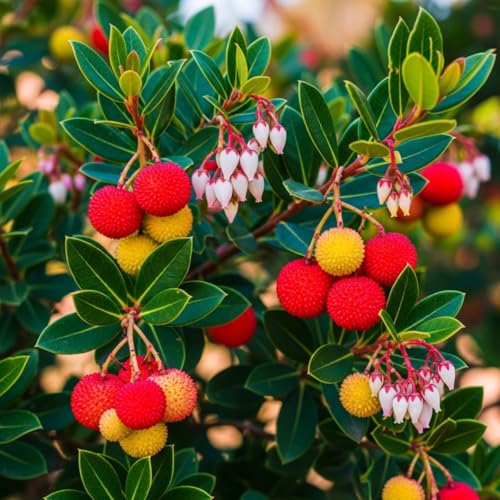 30 Strawberry Tree Seeds – Arbutus Unedo – Non-GMO Seeds for Home Planting – Attractive Ornamental Trees with Edible Fruit – Easy-to-Grow for Gardens, Containers, and Landscaping