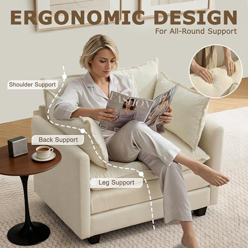 Image of 42 inch Modular Sectional Sofa, Cloud Couch Single-Seat Accent Chair