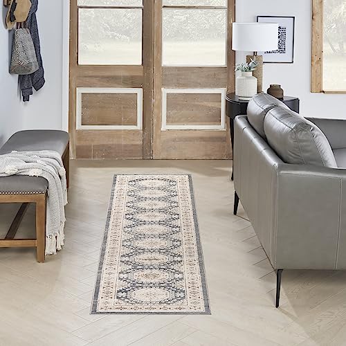 Nourison Home Serenity Home Ivory Blue 2'2' x 7'6' Area...