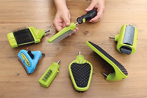 FURminator FURflex, Fellpflegebürste für mittelgroße Hunde, deShedding-Aufsatz zur Entfernung der Unterwolle, Größe M