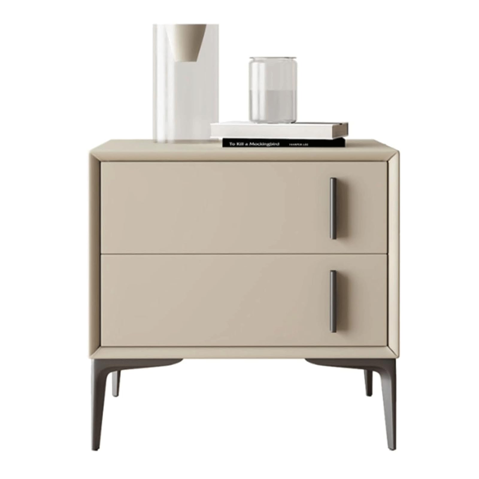 Table de chevet bois massif avec tiroirs FANDIAO meuble nuit