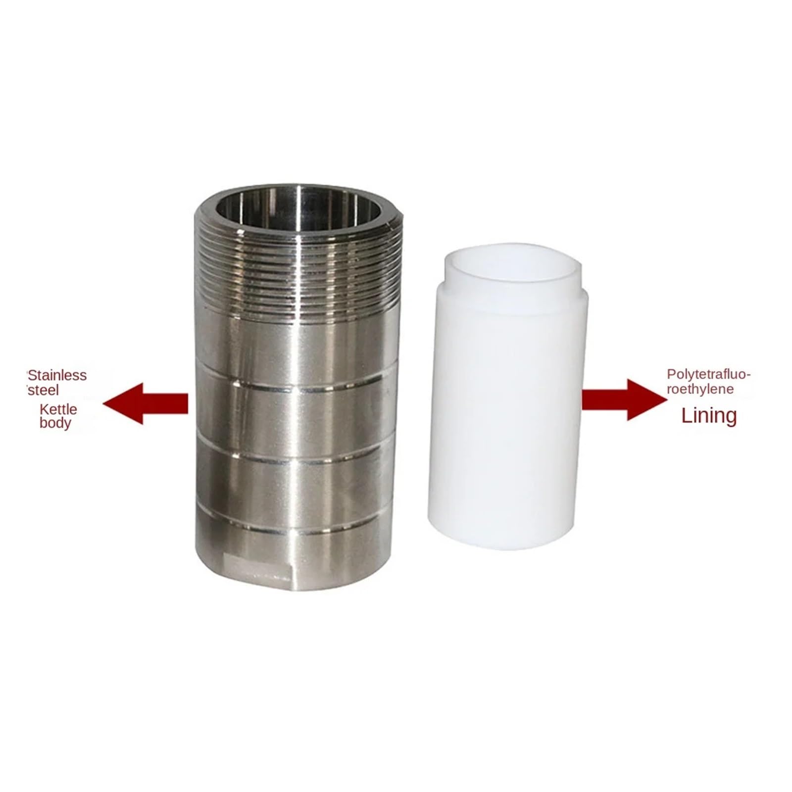 Caldera hidrotermal del recipiente del reactor de la autoclave 100ml con síntesis hidrotermal de la cámara de PTFE Rendimiento alto