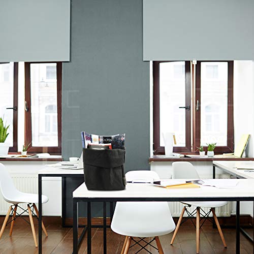 bun-di Swiss® Trash | Dekorativer Designer Papierkorb mit Knitteroptik für Büro, Arbeitszimmer | waschbares Papyr | 12l (Black) - Image 6