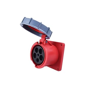 IP67 Industrial Plug and Socket 63A 125A 3P/4P/5P PA66 Wall Mounted Socket Panel Mount Coupler 220V 250V 380V 415VPanel Socket 63A 5P