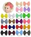 Toptim Baby Girl's Elastic Headbands and Bows for Newborn Infant Toddler Photographic Accessories (20 Pack-4.1" Bow)