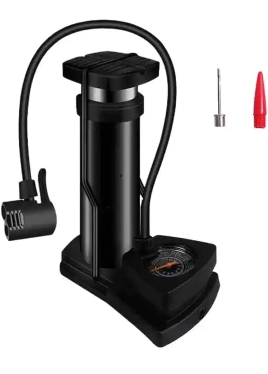 IDELLA Bike Cycle Pump Portable Activated High Pressure Universal Foot Air Pump with Needle Extra Pressure Gauge Lightweight Pump for Motorbike, Cars, Bicycle, Football, Balloons, Scooter (B0CFQNSW8Z) Amazon Price History, Amazon Price Tracker