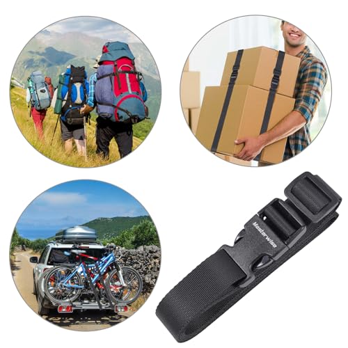 Image of Buckle Straps, Adjustable Nylon Straps, Black 4 Pack (7'x1)