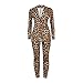 CQWL Women's 2 Piece Outfits Fashion Printed Long Sleeve Blazer Jacket and Slim fit Stockings Set Leopard