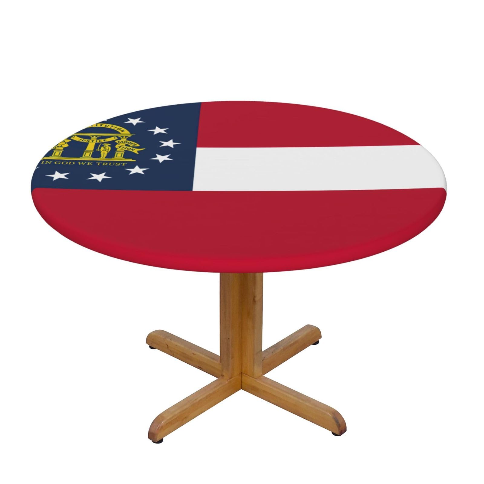 Georgia State Flag Print Oxford Wipeable Tablecloth Oil-Resistant Outdoor Table Cover Reusable Birthday Table Protector