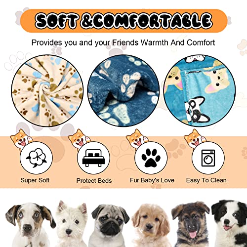 Image of 1 Pack 3 Blankets for Dogs Blankets for Medium Dogs Puppy Dog Blanket Super Soft Fluffy Premium Fleece Pet Blanket Flannel Throw for Dog Puppy Cat Paw Blanket(23x16 inch)