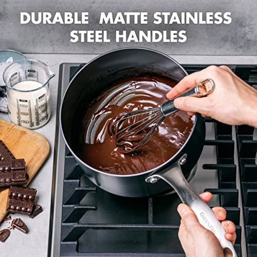 Image of GreenPan Canterbury 10 Piece Cookware Pot and Pans Set, Hard Anodized PFAS-Free Healthy Ceramic Nonstick, Stainless Steel Handles, Versatile Cooking Essentials, Dishwasher & Oven Safe, Clay