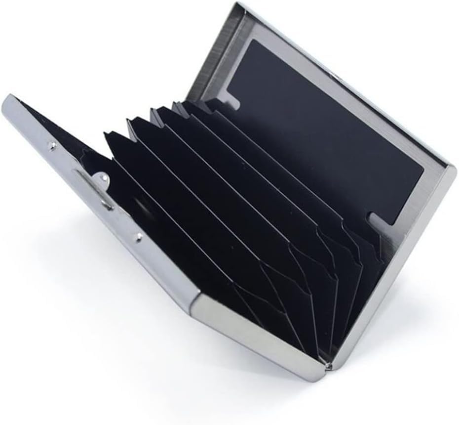 Slim Stainless Steel Credit Card Holder for Men and Women Anti-Theft Travel ID Wallet Metal Case (Color: E, Size: 9.5 x 6.5 cm)4