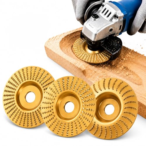 Angle Grinder Polishing Pad - 3Pcs Tungsten Carbide Grinding Wheel for 4 & 4-1/2 Grinders Wood Carving Disc Set Wood Shaping Sanding Polishing Attachment for Woodworking (3 Mix)