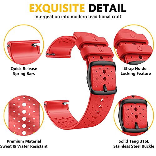 WIIKAI Replacement Silicone Strap for Polar Vantage M Replacement Watch Bands, Red, 160 mm-230 mm - Image 3